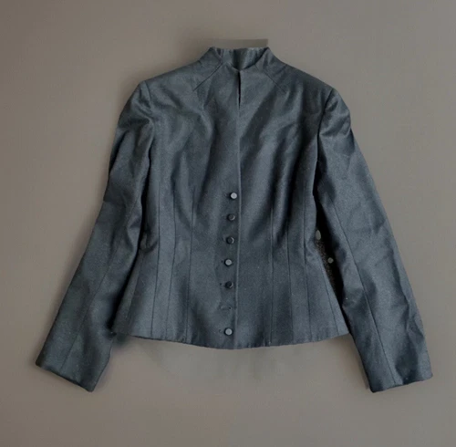 Alexander McQueen blazer donna aderente lana nero taglia 42