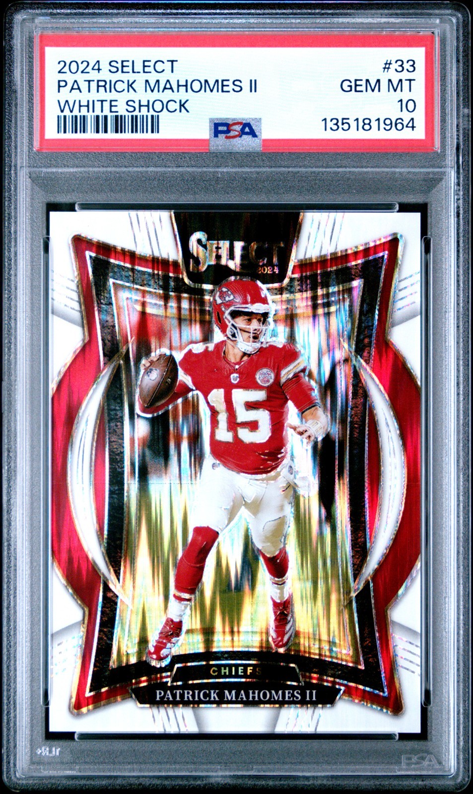 2024 Select PATRICK MAHOMES White Shock /199 #33 PSA 10 GEM MINT Chiefs 🐐