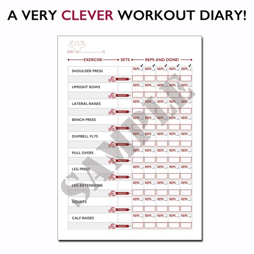 A5 PERSONALISIERTES FITNESS GEWICHTSTRAINING LOGBUCH/FITNESSSTUDIO TAGEBUCH/TRAININGSTAGEBUCH - Bild 9 von 15