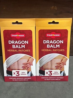 TREAT & EASE 15pcs Dragon Balm Herbal Patches Pain Relief Patch Heat Plaster Back Knee Muscle