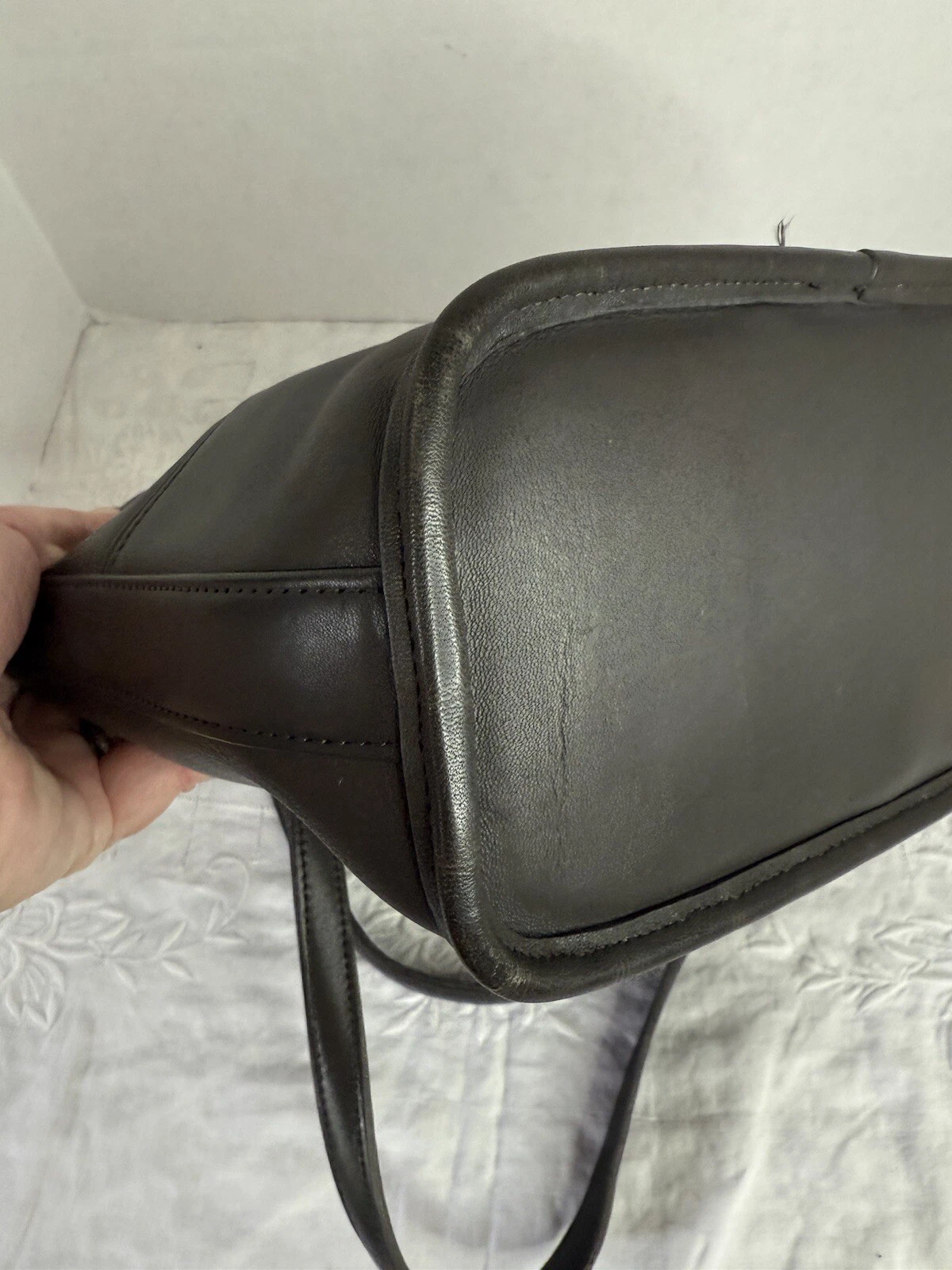 Borsa a tracolla Coach 9098 Tribeca Shopper vintage in pelle RARA peltro