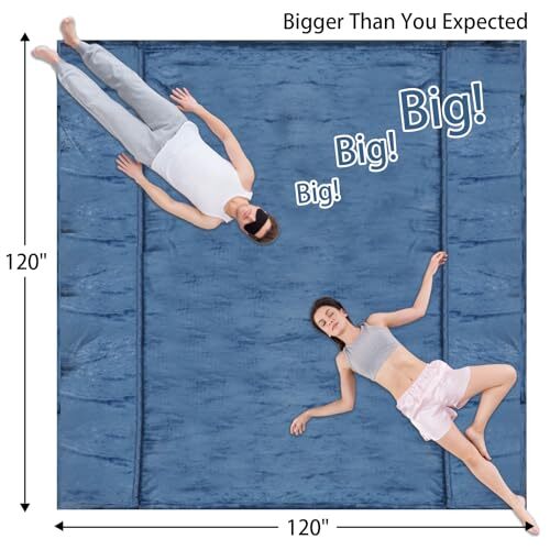 Queen Size Fleece Blanket for Bed Royal Oversized King(120"x120") Washed Blue - Picture 5 of 7