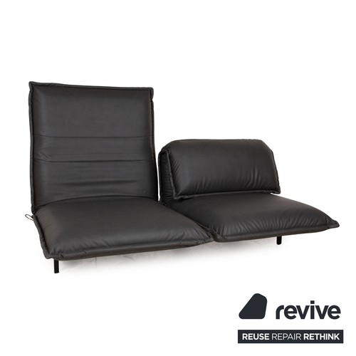 Rolf Benz Nova 340 veganes Leder Stoff Zweisitzer Schwarz Grau Sofa Couch - 第 5/12 張圖片