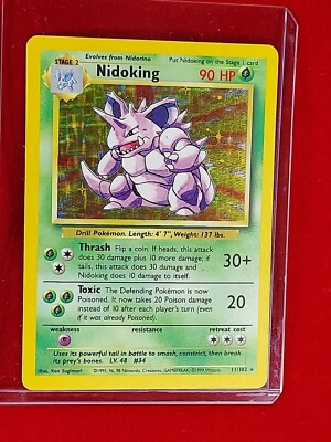 NIDOKING 11 / 102 HOLO RARE BASE SET 1999 POKEMON CARD PC-80