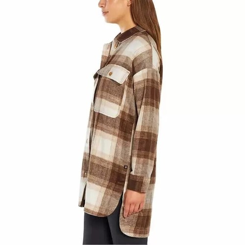 Giacca Camicia Donna Banana Republic - MARRONE NERO PLAID VESTIBILITÀ OVERSIZE (Sm, XXL) - Foto 5 di 7