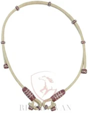 Hand Braided Bosal Hanger, Chestnut Cherry Knot & Natural  Bosal Hanger.