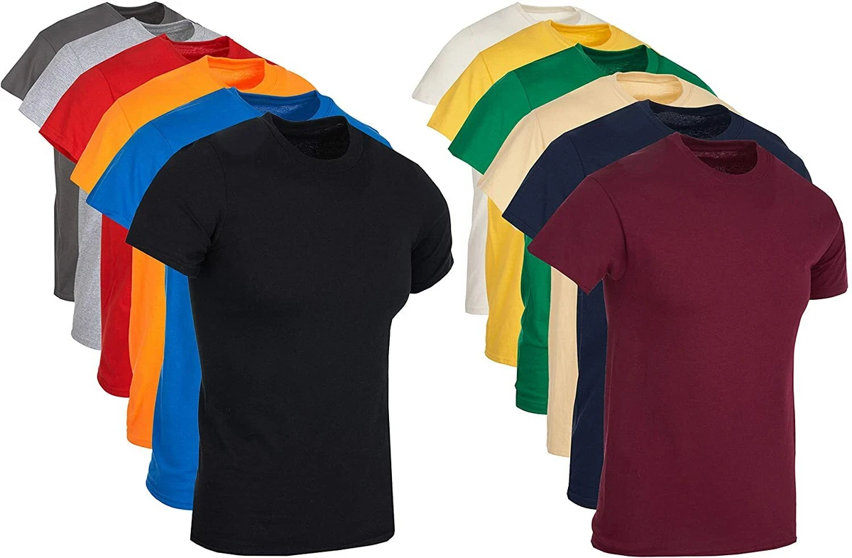 BILLIONHATS Mens Cotton Short Sleeve T Shirts Bulk Crew Tees