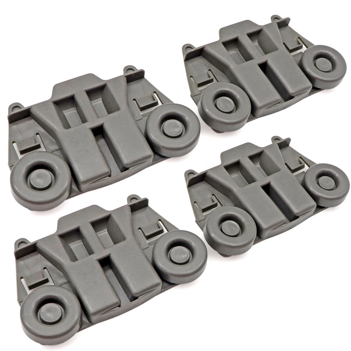 4 Packs W10195417 UPGRADED Dishwasher Wheels Lower Rack for