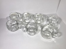 Nestle Nescafe World Globe Etched Glass Coffee Mugs Cups Vintage 1970s 7 Pieces