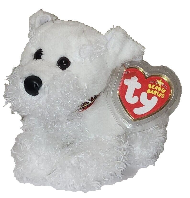 Ty Beanie Baby - FARLEY the White Dog 5.5