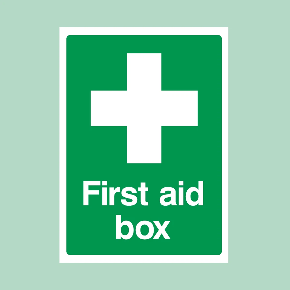 THESIGNWAREHOUSE First Aid Box - All Sizes - Plastic Sign/Sticker - Safety, Emergency (MISC7)