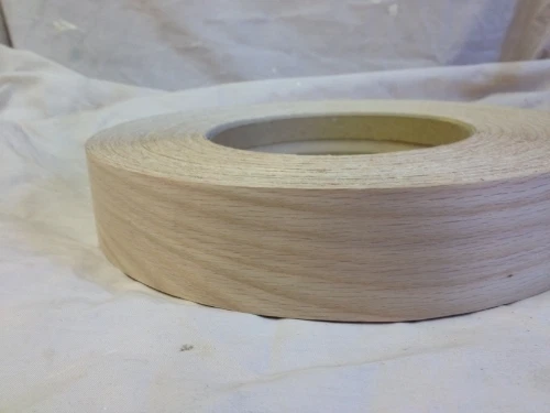 Nastro impiallacciatura legno vero rovere rosso su bordi preincollato 22 mm 50 mm