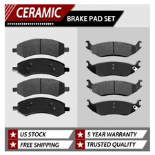 Front & Rear Ceramic Brake Pads Set For 2006-2018 Dodge Ram 1500 