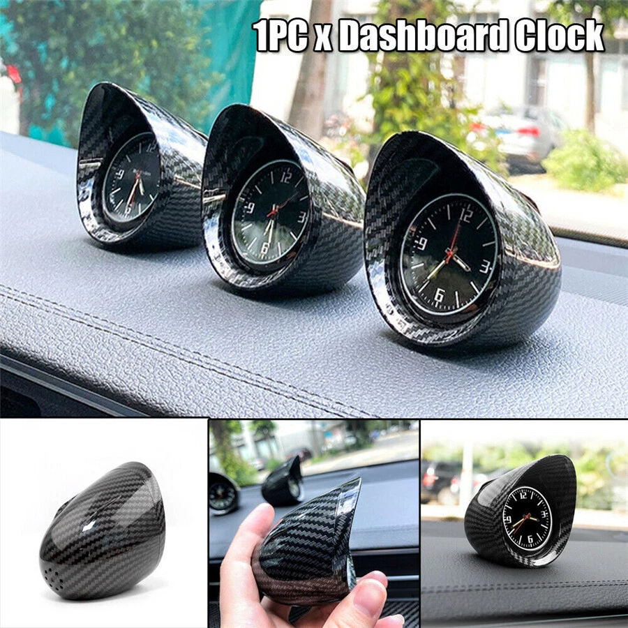 Carbon Fiber Car Truck Interior Dashboard Clock Glass Mirror Luminous Backlight  - Image 4 of 4