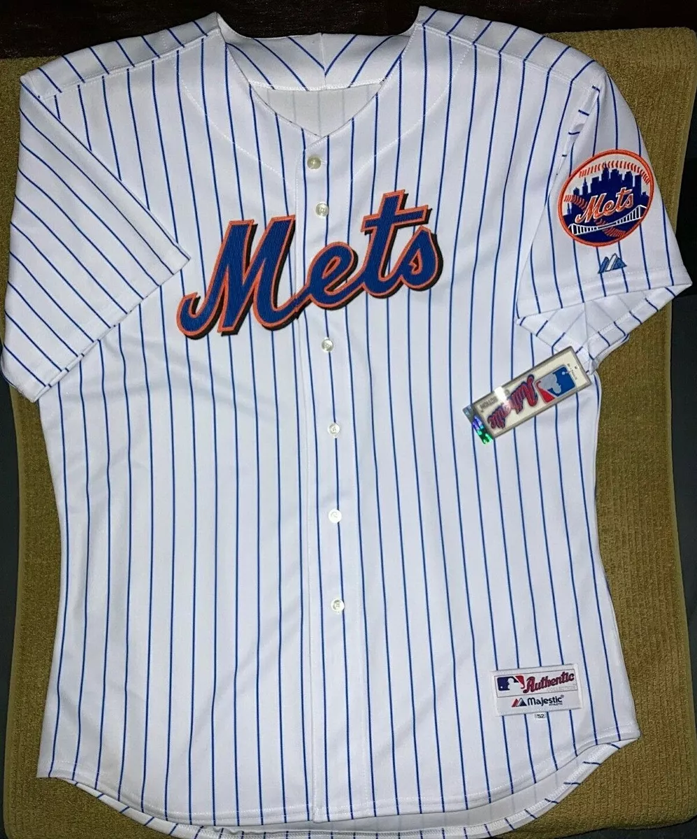 Majestic MLB New York Mets Button Down Jersey Black / Blue Size XL Mens