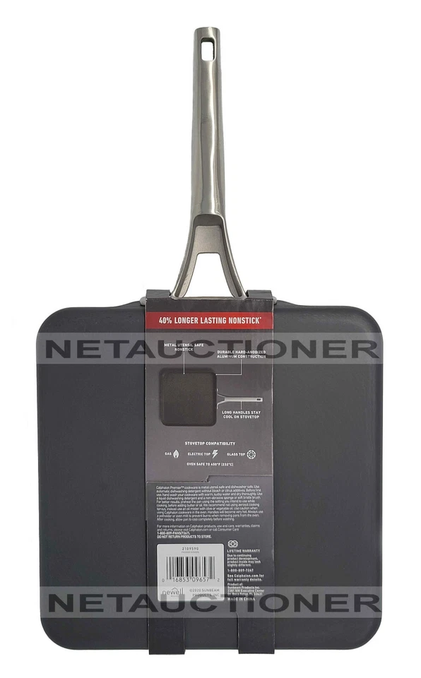 Nuevo Juego de Plancha y Parrilla Cuadrada Antiadherente Anodizada Dura CALPHALON Premier 11" Foto 3 de 4