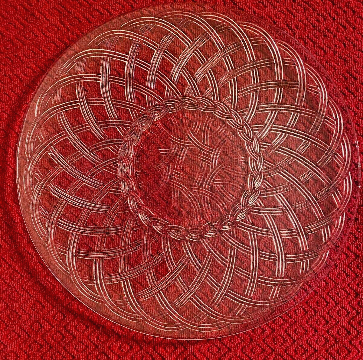 Vintage Round Covetro Pressed Italy Serving Platter Tray Country Collections