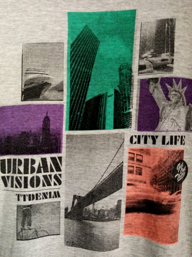 T Shirt Urban Visions XL Grey Graphic Logo Print Design Pre Loved Tom Tailor - Picture 2 of 24