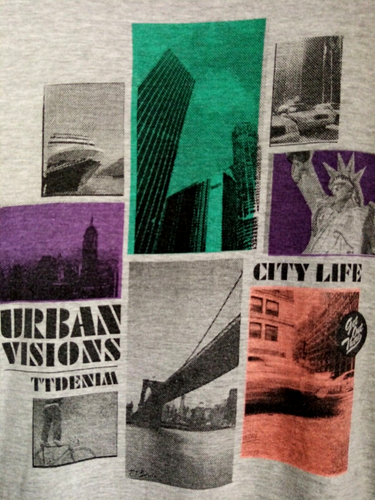 T-Shirt XL ""Urban Visions"" grau Grafik Logo Druck Design Tom Schneider vorgeliebt - Bild 1 von 24