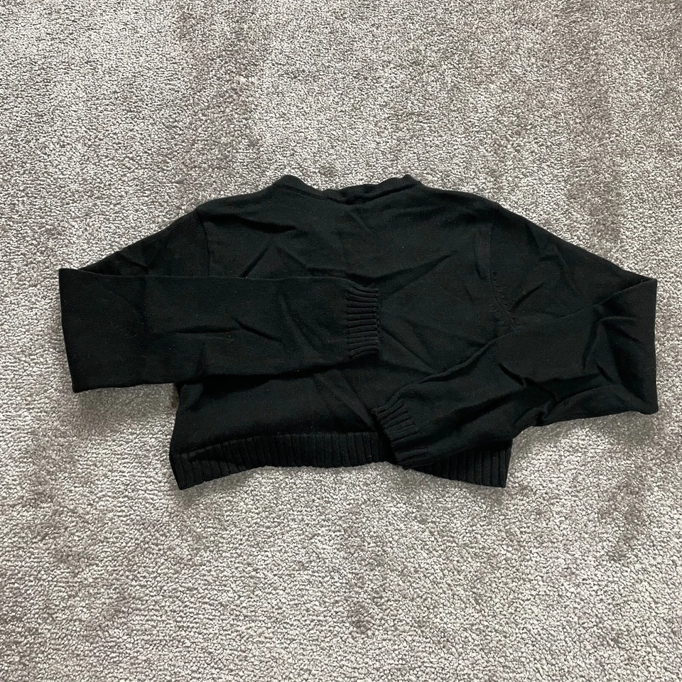 Cárdigan Suéter The Children's Place Jóvenes Niñas Grande Negro Lazo Tejido Cuentas Foto 2 de 4