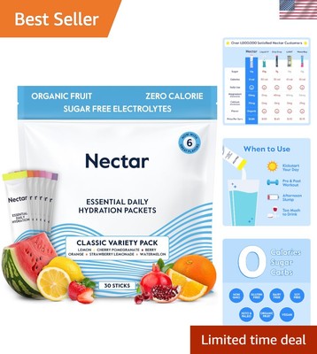 Zero Calorie Hydration Packets - Natural Electrolytes in Delicious Fruit Flavors