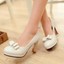 thumbnail 12 - Lady Patent Leather Block High Heels Bow Knot Women Round Toe Fashion Pump Shoes