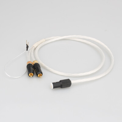 OCC Silver Plated Phono Tonearm Cable 5 Pin DIN to 2 RCA Hifi Audio Analog Cable