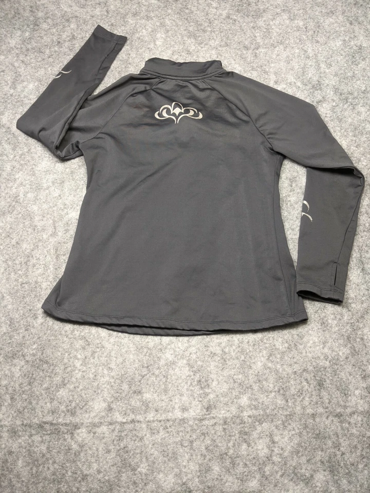 Layer 8 size Large Gray Qtr zip Long Sleeve Thumb Holes Women's Athletic Top - Image 4 of 4