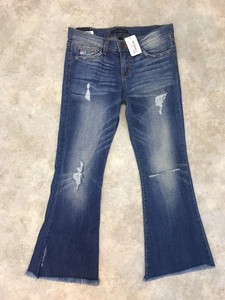 NWT-Flying-Monkey-Women-039-s-Blue-Medium-Wash-Distress-Crop-Titan-Jeans-Size-25