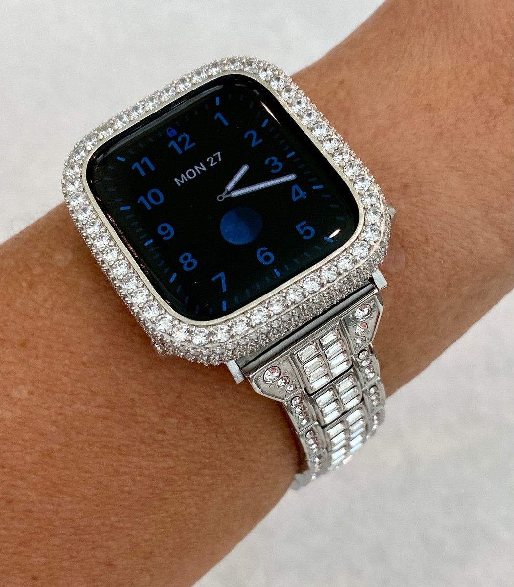 Silver Apple Watch Band Women 38-49mm Crystal or Apple Watch  display picture 2