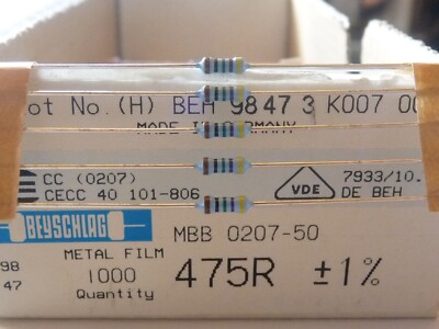 10 Résistances Couche Métal 20K 0,6W 1% 50ppm Vishay Draloric MK2 - Foto 9