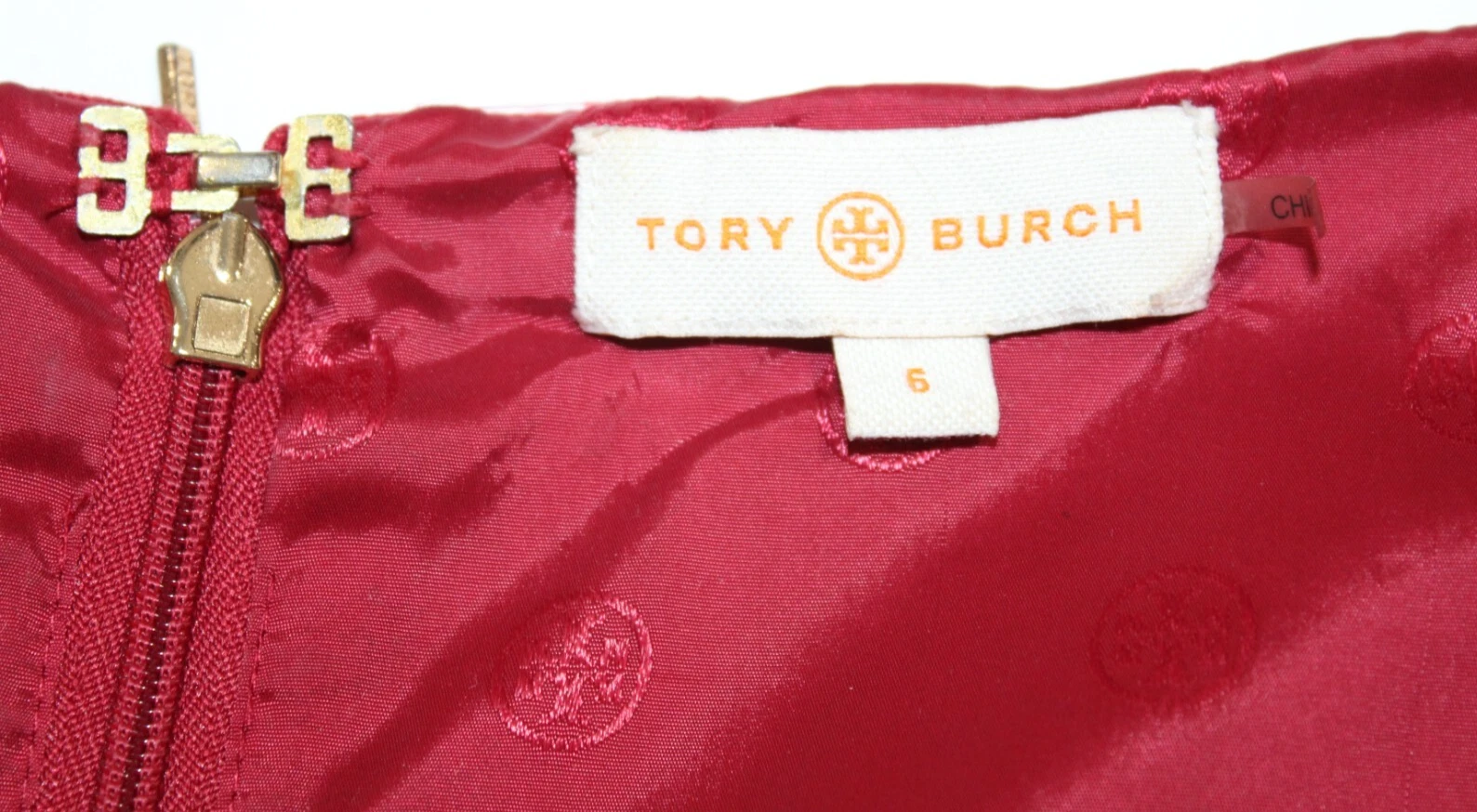 Tory Burch Mini Abito Scollo Quadrato Donna Taglia 6 Rosso Floreale Vita PRIMAVERA ESTATE