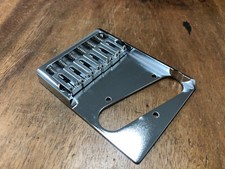 Brass Bridge Telecaster 6 Saddle Bridge Vintage Mount with Brass Saddles Chrome