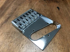 Brass Bridge Telecaster 6 Saddle Bridge Vintage Mount with Brass Saddles Chrome