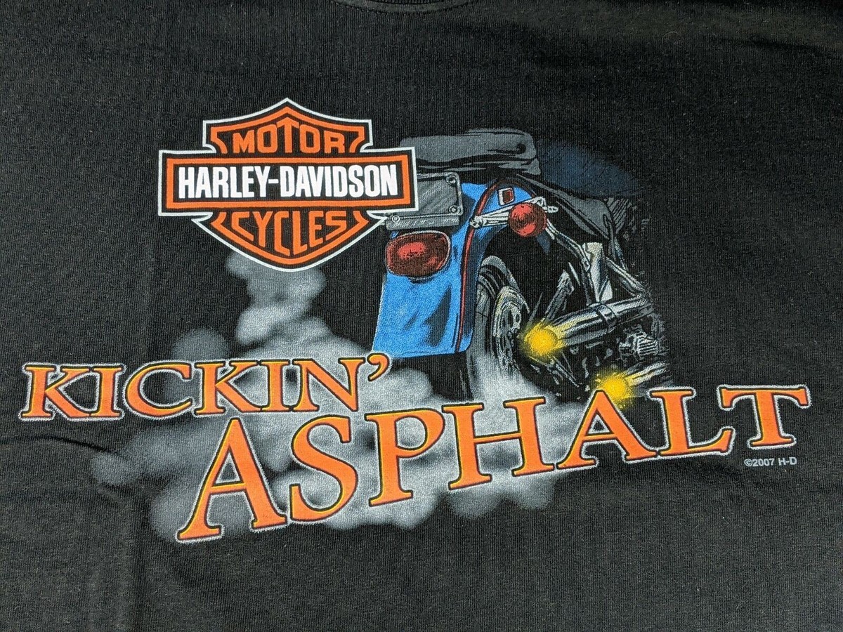 【KOOLOSET】Harley Stars Washing Box Tee HARLEY DAVIDSON 2007 NWOT HD Logo Black T-Shirt