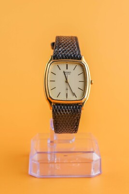 Seiko 6030-5190 Gold Plated Rectangular Case 37x32mm Mens Quartz