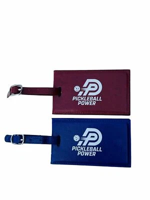 "PICKLEBALL MARKETPLACE" PICKLEBALL MARKETPLACE - Faux Leather Folding Luggage/Sports/ ID Tags - SET OF 2