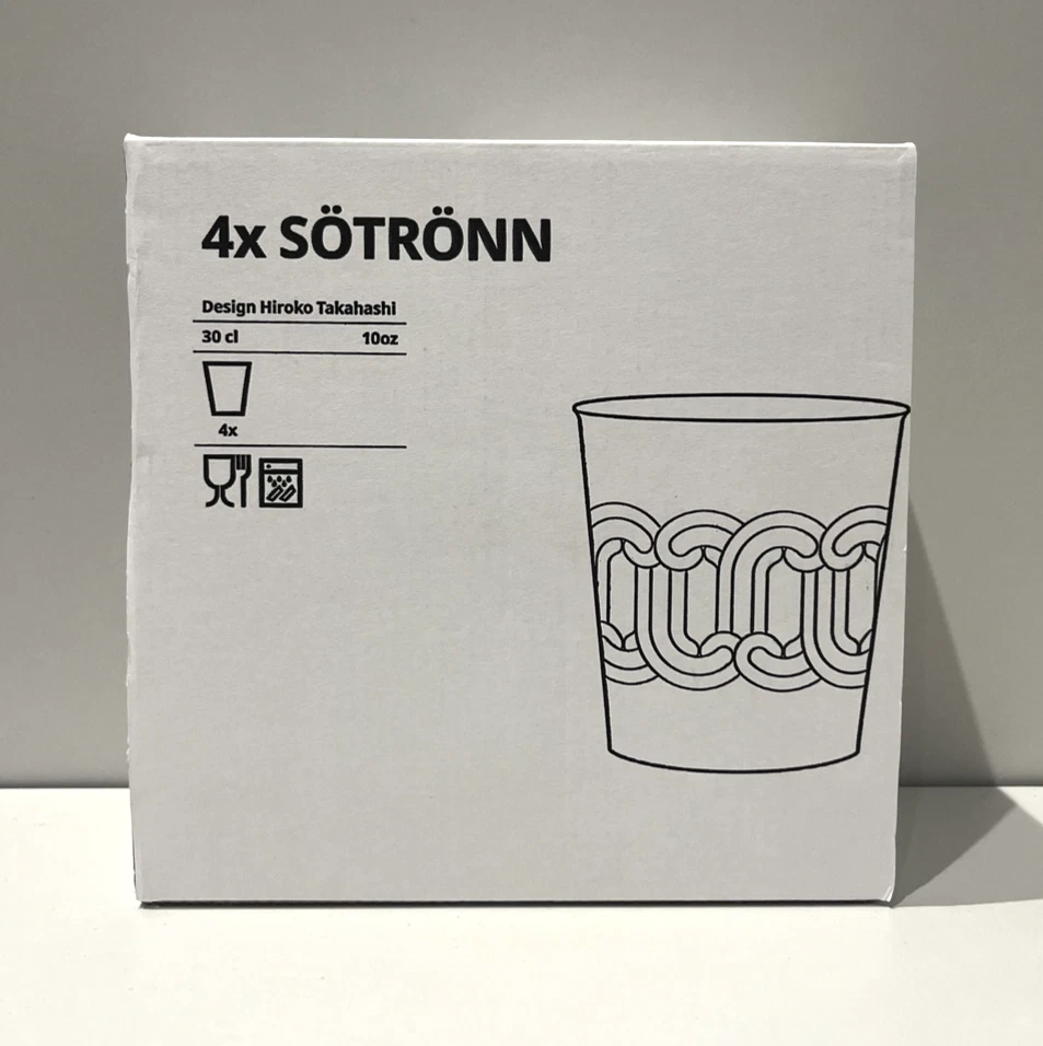 Vidrio IKEA SOTRONN, vidrio transparente estampado/negro, 30 cl, 17 oz, SÖTRÖ... - Imagen 4 de 4