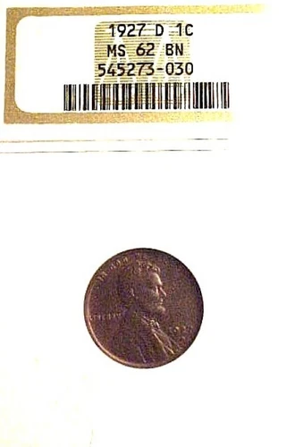 1927 D Denver Mint Lincoln Wheat Cent 1¢  NGC MS 62 BN