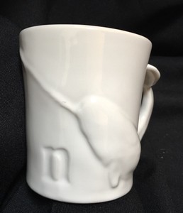 Pottery Barn A To Z Mugs Letter N White Coffee Cup Alphabet