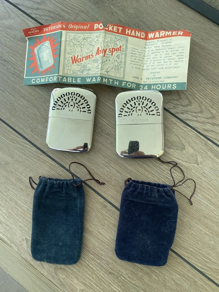 Vintage MIKADO & PETERSON Pocket Hand Warmer Made In OCCUPIED JAPAN w/Extras - Image 2 of 4