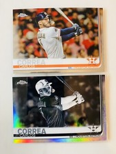 2019 Topps Chrome Negative Refractor #64 Carlos Correa Houston Astros + Base