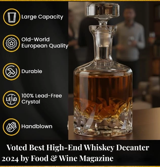 Voted Best High-End Whiskey Decanter 2024 by Food & Wine Magazine | Made in E... - Image 2 of 4