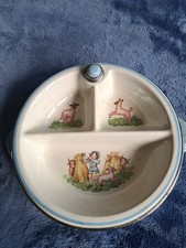 Vintage Bartsch Baby Warming Dish - Little Boy Blue Ceramic Dish