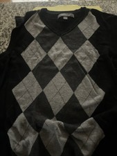 Men  s Black Argyle Sweater Vest