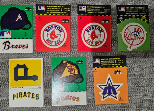 1982-1986 Fleer Baseball Team Stickers, U-Pick, Complete Your Set