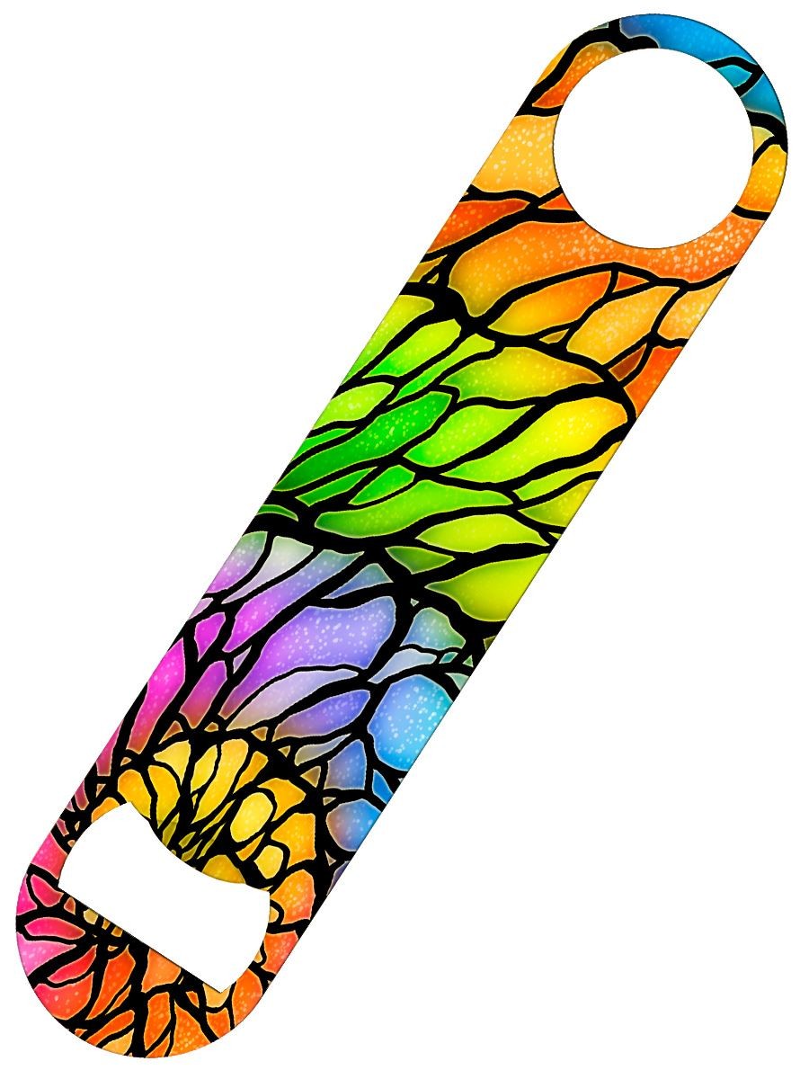 Rainbow Mandala Bar Blade Bottle Opener