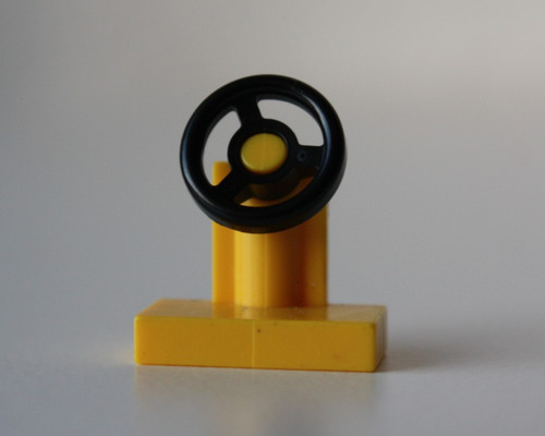 LEGO® 3 Stück 3829 Lenk-Ständer 1x2 gelb mit schwarzem Lenkrad Steuer Auto