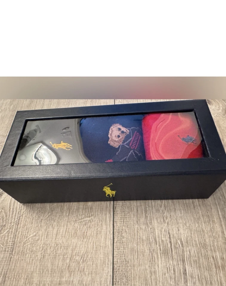 Ralph Lauren Polo Bear 3 Pk Calcetines Para Hombre Talla 9-11 Nuevos En Caja Foto 3 de 4