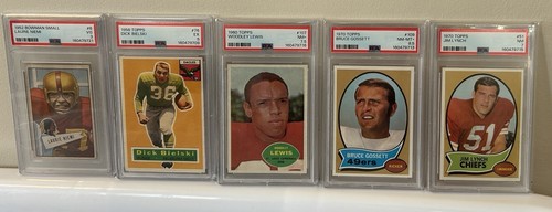 5 Card Vintage Football Lot 1952 - 1970 PSA Graded 3 - 8.5 Redskins Eagles 49ers